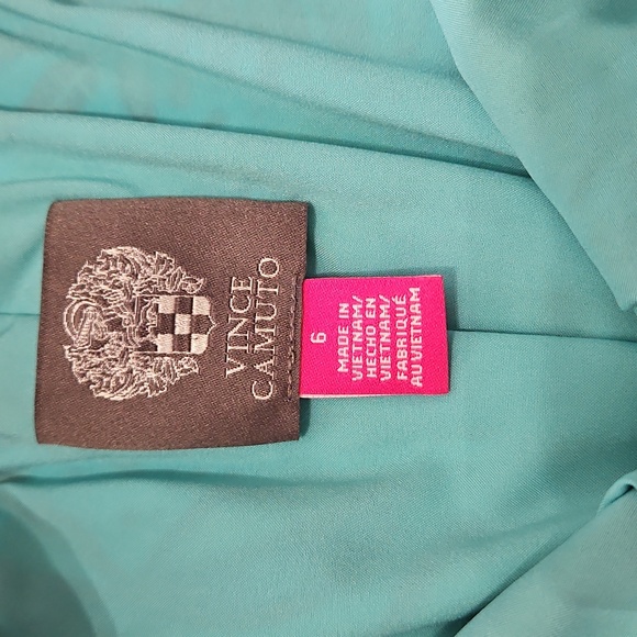 Vince Camuto Off The Shoulder 3/4 Bubble Sleeve Shift Dress:Aqua Tropical:Size-6 - Picture 6 of 8